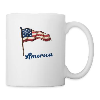 Drapeau de l’Amérique - Mug blanc - blanc - Droite