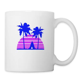 tente palmiers loisirs plage vacances camping-car en plein air - Mug blanc - blanc - Droite