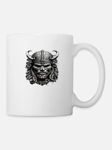 Wikinger Schädel - Tasse - Weiß