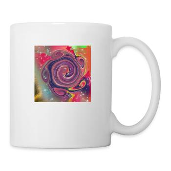 Abstrakte Mustern mit verschiedenen Farben - Tasse - Weiß - Rechts