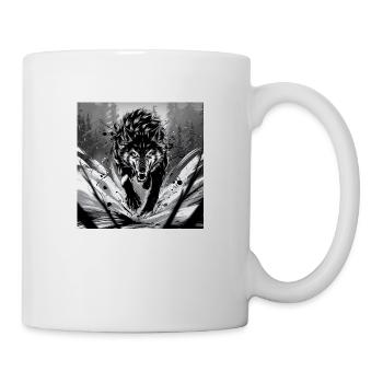 Wolf Animal Vector Nature Illustration Design Wild - Mug - white - Right