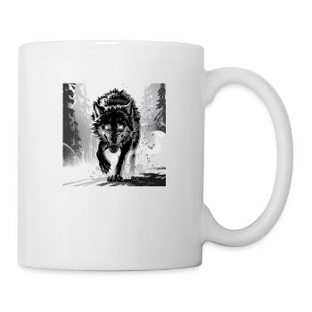 Wolf Animal Vector Nature Illustration Design Wild - Mug - white - Right
