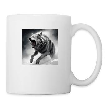 Wolf Animal Vector Nature Illustration Design Wild - Mug - white - Right