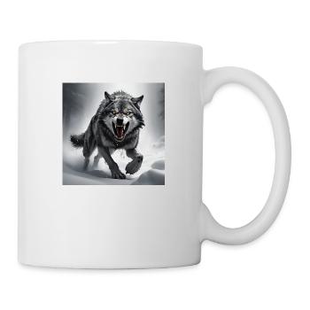 Wolf Animal Vector Nature Illustration Design Wild - Mug - white - Right