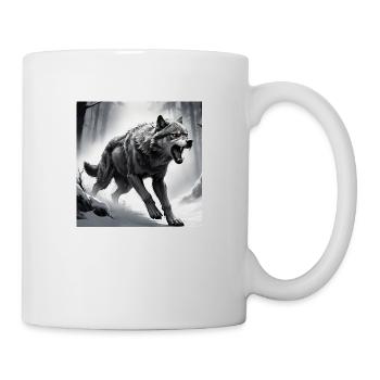 Wolf Animal Vector Nature Illustration Design Wild - Mug - white - Right
