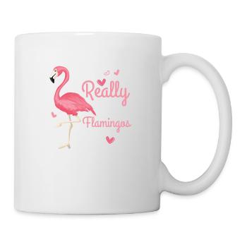 J’aime vraiment les flamants roses, d’accord ? Oiseau rose mignon - Mug blanc - blanc - Droite