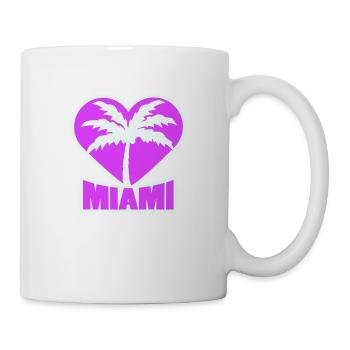 J’aime Miami Beach États-Unis Coeur Palmier Amérique Amour - Mug blanc - blanc - Droite