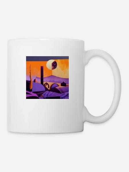 Wüste im Mondschein - Tasse - Weiß