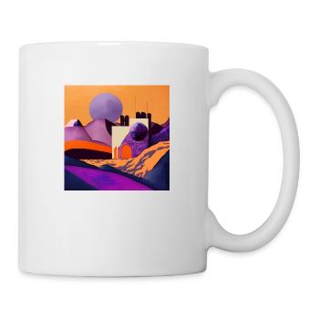 Lune violette - Mug blanc - blanc - Droite