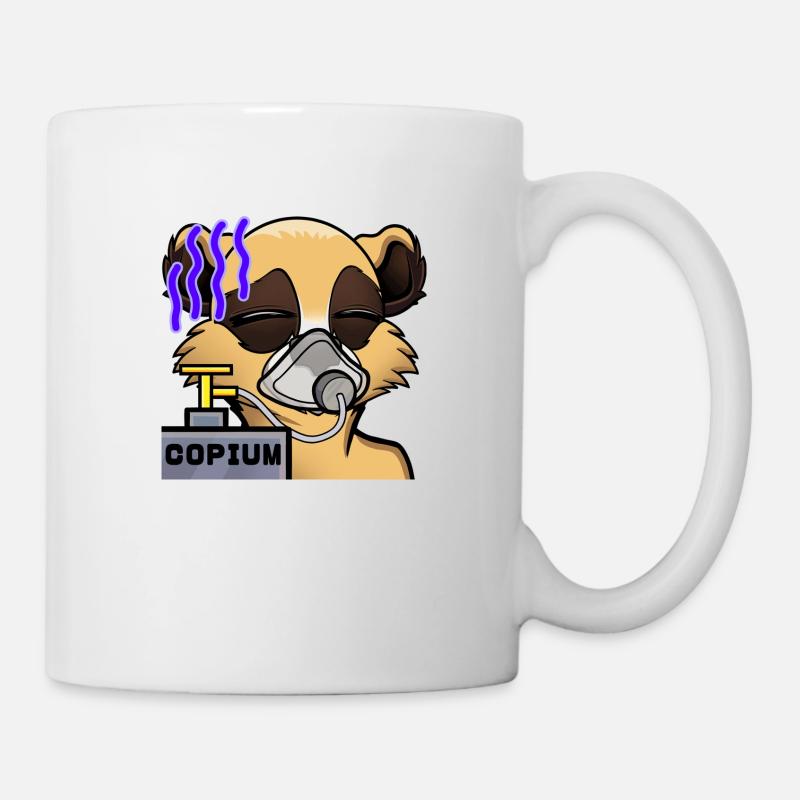 Erdmännchen "Copium" - Tasse - Weiß