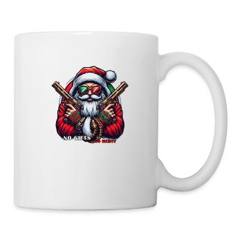 Gangster Santa mit Pistolen und lustigem Spruch - Tasse - Weiß - Rechts