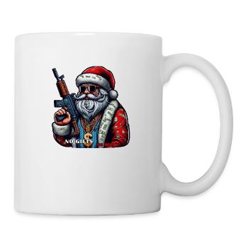 Weihnachtsmann mit AK 47 und lustigem Spruch - Tasse - Weiß - Rechts