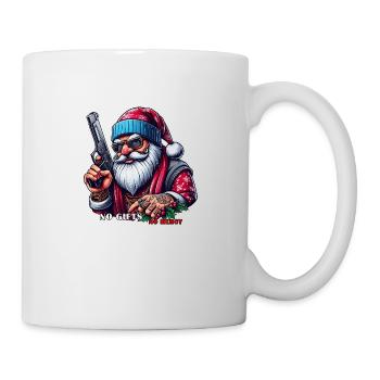 Santa mit Pistole und lustigem Spruch - Tasse - Weiß - Rechts