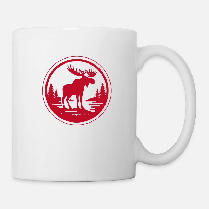 Rød elg - Tasse - Weiß