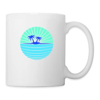 Palm Tree Island Tree Plage Vacances Noix de Mer Cool - Mug blanc - blanc - Droite