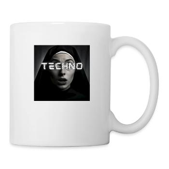 Surprised Techno Nun Design - Ready to Rave - Tasse - Weiß - Rechts