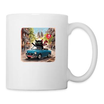 Cat on tour - I love Spain! - Barcelona - Mug - white - Right