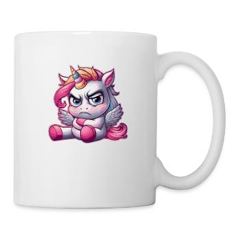 Genervtes Einhorn – Originelles Design für Fantasi - Tasse - Weiß - Rechts