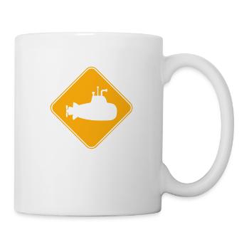 U-Boot Schild Warnung Achtung Gefahr Hinweis Logo - Tasse - Weiß - Rechts