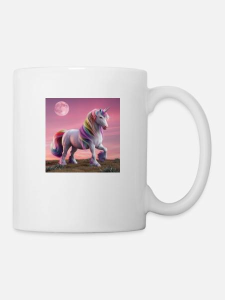 Full Moon Night Unicorn - Mug - white