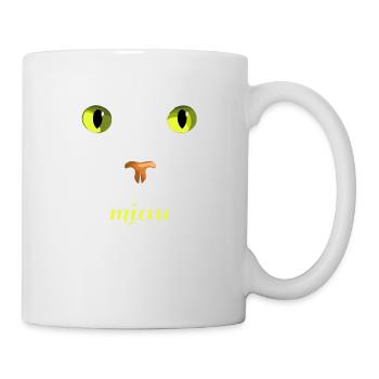 miau Katze - Tasse - Weiß - Rechts