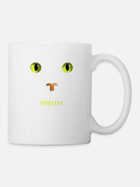 miau Katze - Tasse - Weiß