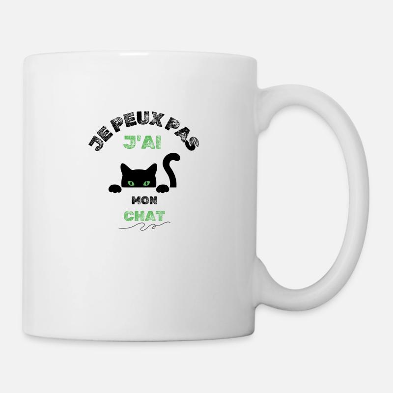 J'peux pas j'ai mon chat - Mug blanc - blanc