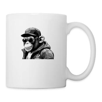 Singe cool élégant en noir et blanc - Mug blanc - blanc - Droite