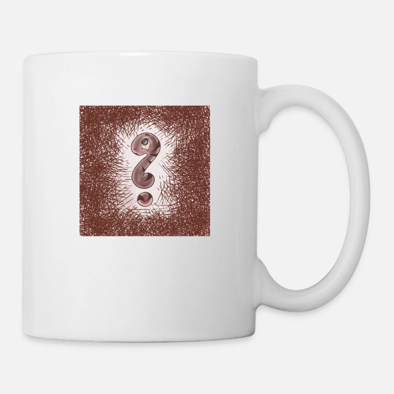 Süße Fragezeichen Schlange braun - Tasse - Weiß