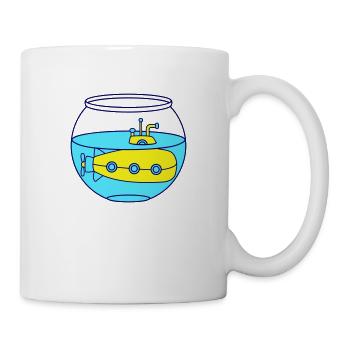 Funny Little Submarine Goldfish Bowl Aquarium Fun - Mug - white - Right