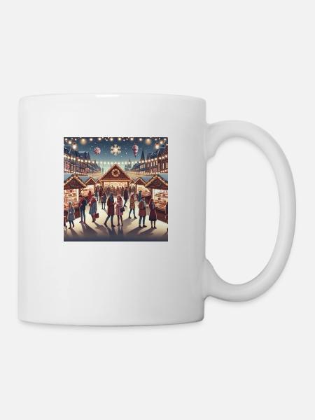 Weihnachtsmarkt - Tasse - Weiß