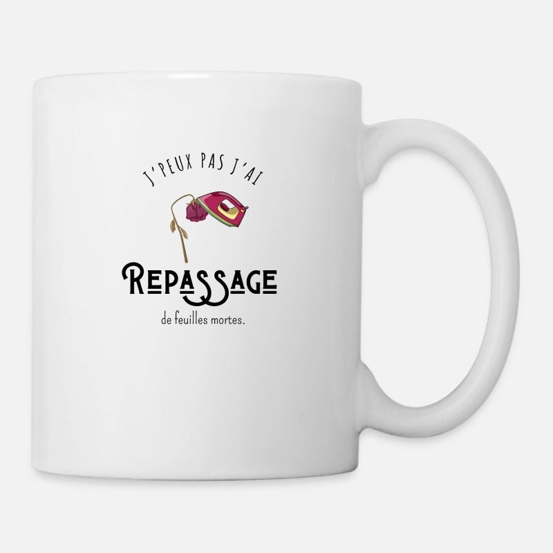 J’peux pas j’ai repassage des feuilles mortes - Mug blanc - blanc