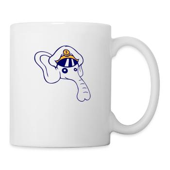 Drôle Petit Éléphant Tête Capitaine Mignon Mignon - Mug blanc - blanc - Droite