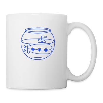 Lustiges kleines U-Boot Goldfischglas Aquarium Fun - Tasse - Weiß - Rechts