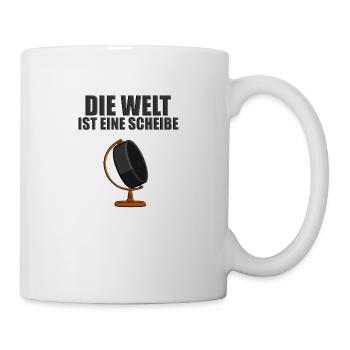 DIE WELT IST EINE SCHEIBE - EISHOCKEY - ERDE - Tasse - Weiß - Rechts