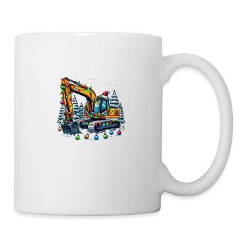 Baggerfahrer Bagger Baustelle Weihnachten - Tasse - Weiß - Rechts