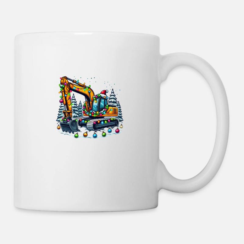 Baggerfahrer Bagger Baustelle Weihnachten - Tasse - Weiß