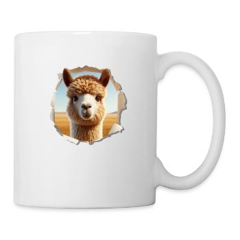 Alpaca Head in Hole 1 - Mug - white - Right