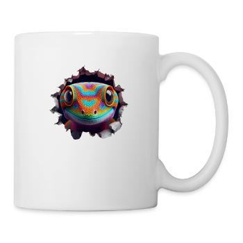 Tête de gecko colorée dans le trou 2 - Mug blanc - blanc - Droite