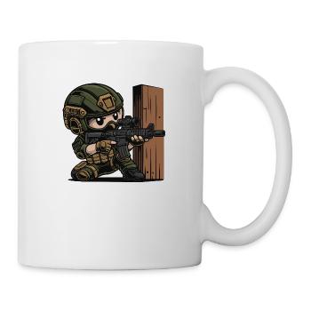 kleiner süsser soldat in Deckung - Tasse - Weiß - Rechts