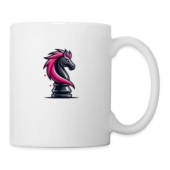 Schachfigur Springer Pferd Schach - Tasse - Weiß - Rechts