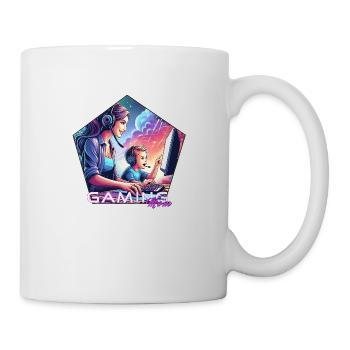 Gaming MumEmblem Schriftzug - Tasse - Weiß - Rechts