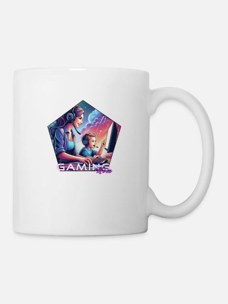 Gaming MumEmblem Schriftzug - Tasse - Weiß