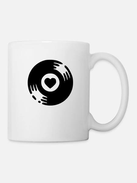 Schallplatte - Tasse - Weiß