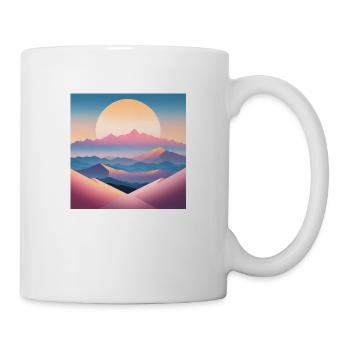 Minimalist mountain landscape at sunrise - Mug - white - Right