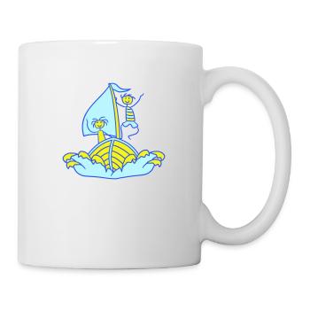 2 enfants Plaisir de la voile Deux frères et sœurs Amis Équipe - Mug blanc - blanc - Droite