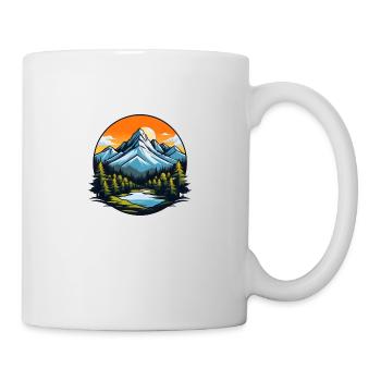 Mountain lake in the evening light: pure nature - Mug - white - Right