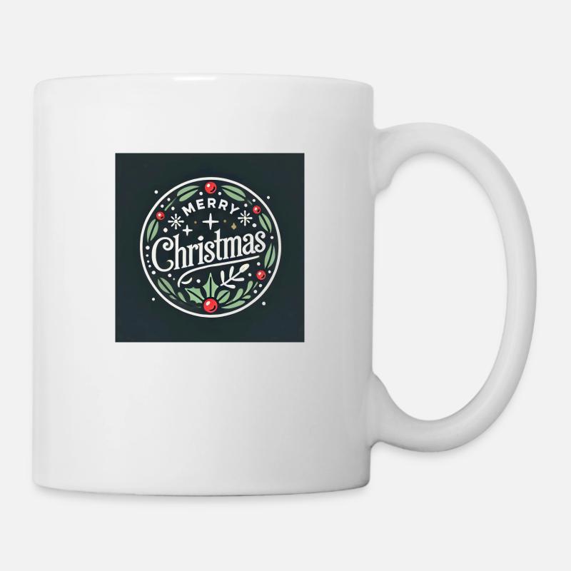 Christmas emblem - Tasse - Weiß