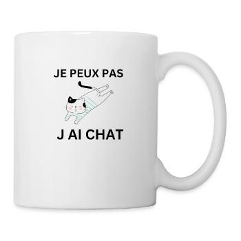 je peux pas j ai CHAT - Mug blanc - blanc - Droite