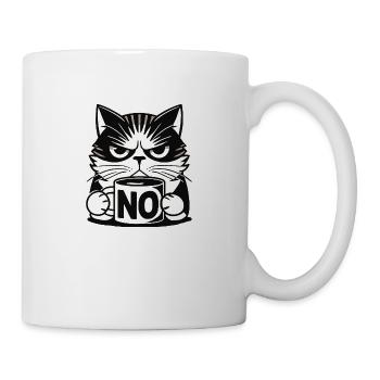 Chat agacé sans tasse - Morning Grouch - Mug blanc - blanc - Droite